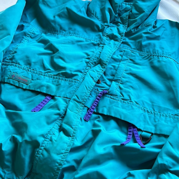 Vintage Columbia Jacket Outer Shell Gizzmo Retro Teal Outdoor Hiking Camping - Picture 2 of 8